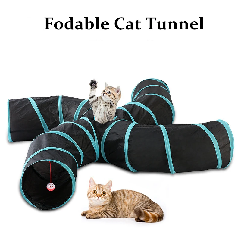 

Foldable Pet Cat Tunnel Toy 5 Holes Indoor Outdoor Pet Cat Training Toys for Cat Rabbit Animal Play Tunnel Interactive Tube Toy