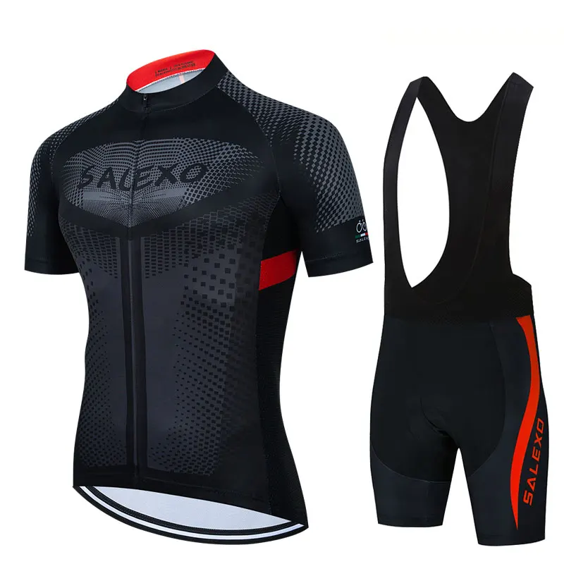 Summer Men's Breathable Short Sleeve Cycling Jersey Kit MTB Ropa Ciclismo Bicycle Bike Clothing Bib Shorts Bike Jersey Set