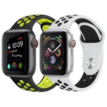 Новые цвета спортивные силиконовые браслеты для apple watch Series 1 2 3 38 мм 42 мм соединяющий ремешок браслета для iwatch 5 4 40 мм 44 мм серия 5