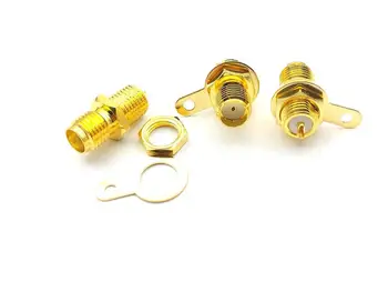 

copper SMA Female Jack RF Panel Mount with nut bulkhead handle Solder