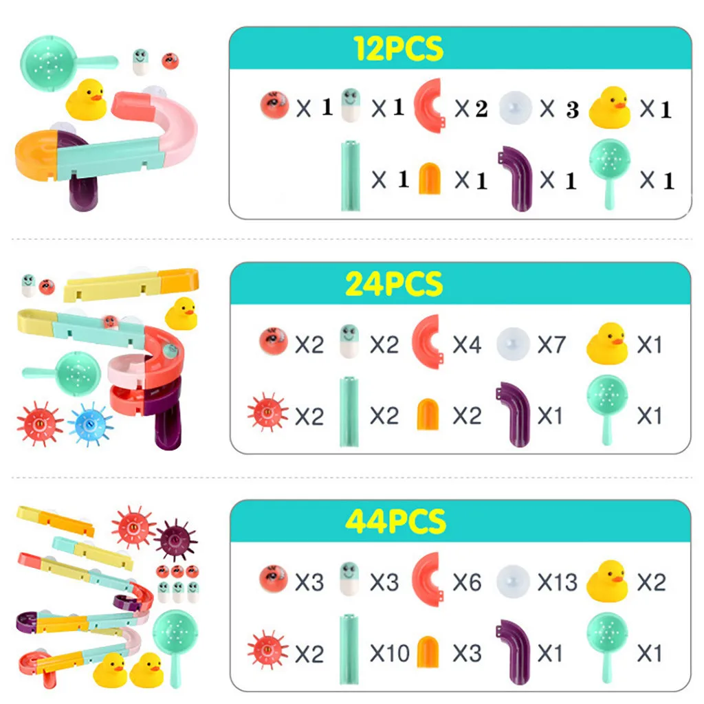Детские Игрушки для ванны на присоске, мраморные гоночные орбиты, трек для детской ванной, ванна, игровая игрушка для воды, Душ, игры, плавательный бассейн, инструменты для ванны