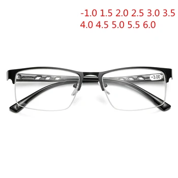 

-1.5 -2 -2.5 -3 -3.5 -4 -6.0 Finished Myopia Glasses Women Men Retro Metal Frame Square Students Short Sight Eyewear for Unisex