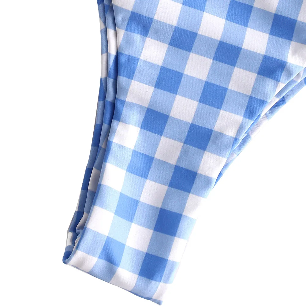 ZAFUL Plaid V Wired Ruffle Bikini Set For Women Wire Free Straps Swimsuits Low Waisted Padded Summer Two Pieces Bathing Suits ZAFUL Plaid V Wired Ruffle Bikini Set For Women Wire Free Straps Swimsuits Low Waisted Padded Summer Two Pieces Bathing Suits