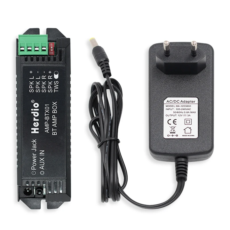 Amplificadores Herdio-home Áudio Bluetooth Aux Mini Amplificador para Casa de Banho Parede Teto Altifalantes de Música ue Eua Reino Unido Plug au Novo - Image 2