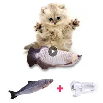 

Electric Pet Cat Toys 3D Fish Shape Cat Toy Interactive Gifts Catnip Toys Stuffed Pillow Doll Wagging Fish Playing Simulation