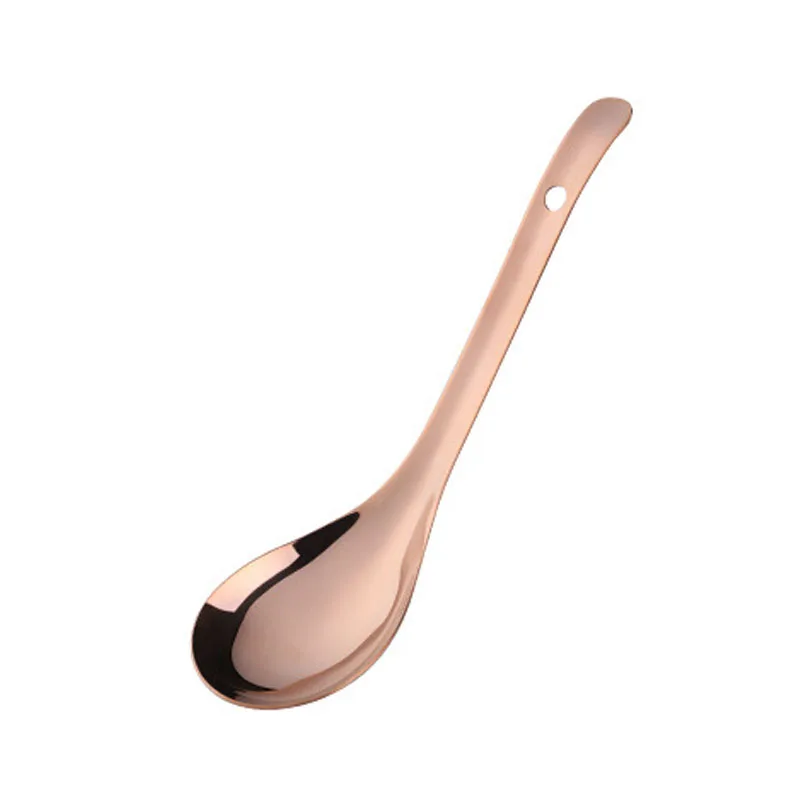 Rose gold С отверстием для подвешивания 304 нержавеющая сталь Радужный рисовый Совок антипригарная рисовая ложка рисоварка суповые ложки кухонная посуда - Цвет: Rose gold