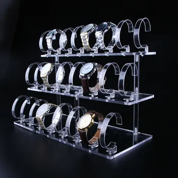 

Stylish and transparent 2-layer detachable watch bracelet display rack for jewelry display rack CY51806