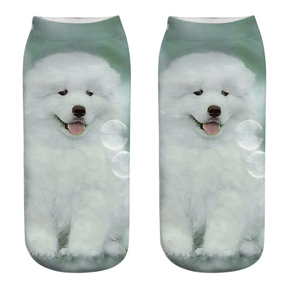Womail стиль 3D Собака Печать средние спортивные носки уникальный дизайн женские носки с принтом высокое качество милые Мультяшные носки - Цвет: D