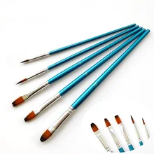 5 шт. нейлоновые волосы деревянная ручка Акварельная кисть для рисования, ручка Набор для обучения Diy масляная Акриловая картина художественные Кисти