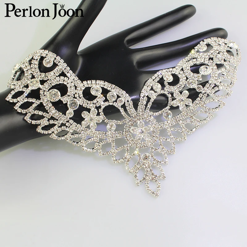 

DIY welding Crystal patch Rhinestone Neckline for the wedding dress hand sewing Clothing Accessories YL007