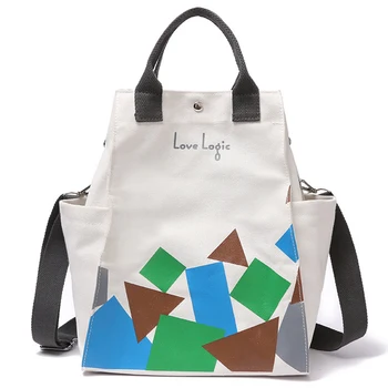 

Women Canvas Tote Bag Fashion Shoulder Bag Concise Letter Printing Shoulder Cloth Bags Ladies Duty Cotton Shopping Bags