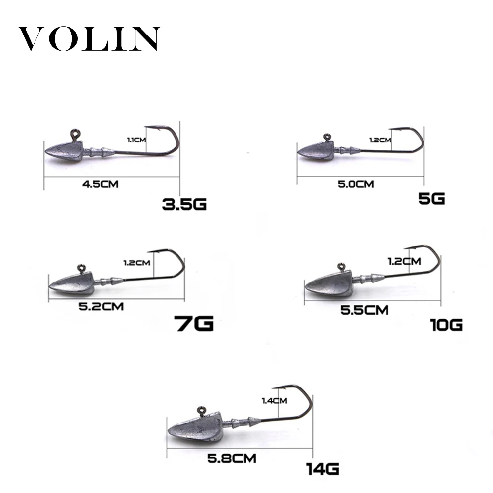 Новые рыболовные крючки VOLIN 5 шт. 3. Искусственная кожа/7 г/10 г/14 г свинцовая