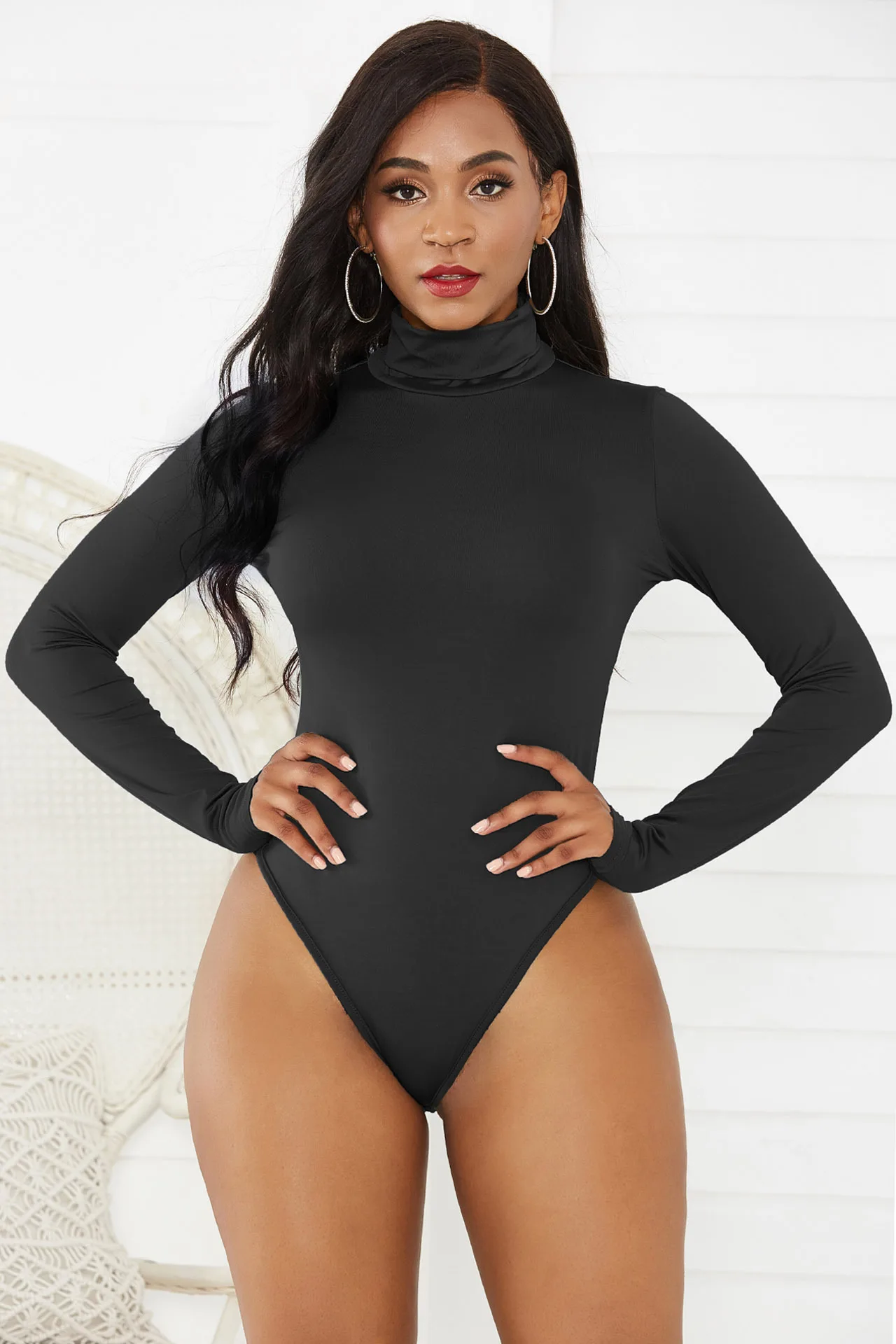 fishnet bodysuit Sexy Bodycon Bodysuit Long Sleeve Turtleneck Sheath Basic White Black Red Overall 2020 Spring Autumn New Women Body Top Jumpsuit corset bodysuit