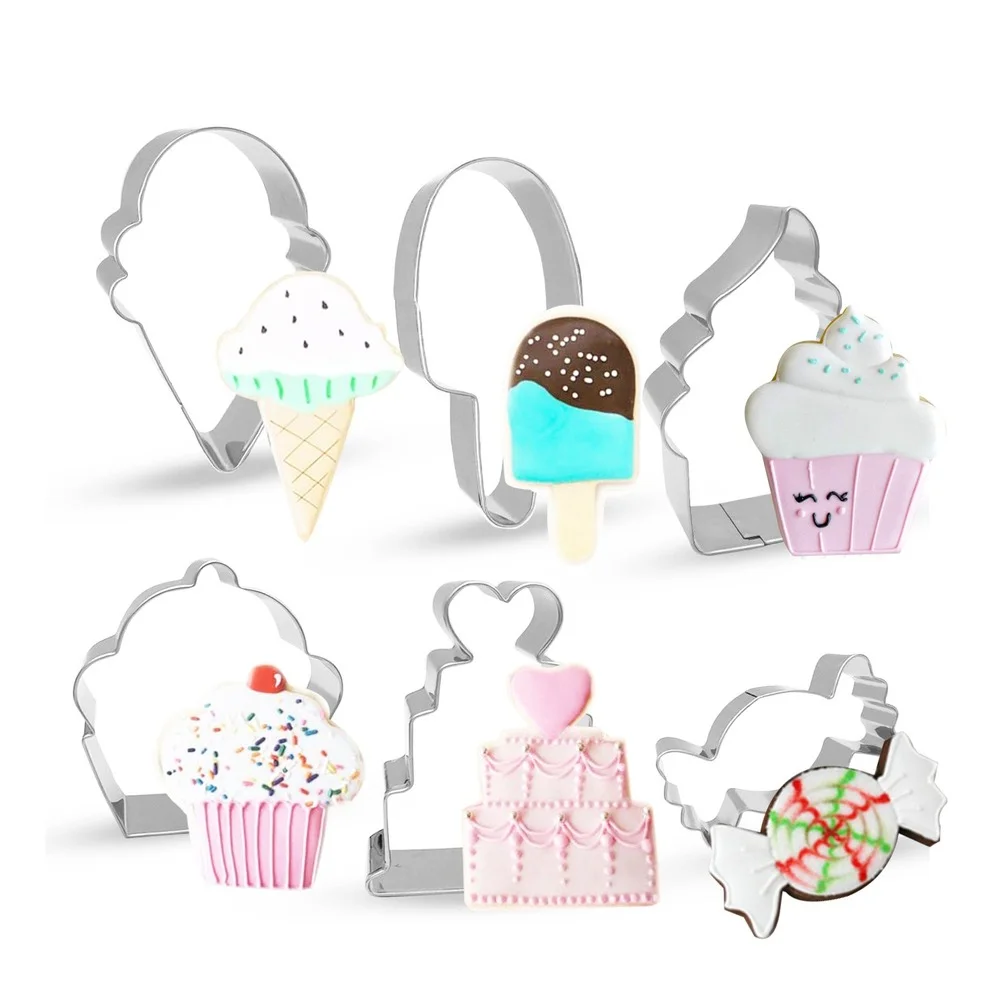 Conjunto de cortadores de galleta hacer cupcakes y dulces, helado, helado, molde de galletas amor|Cortadores de - AliExpress