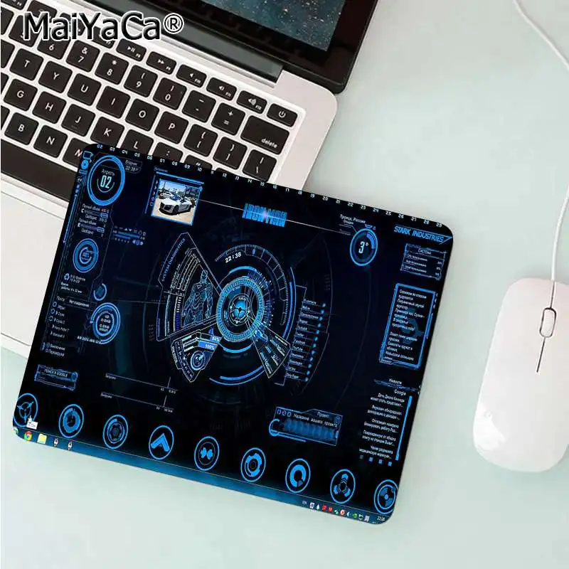 No Lock Edge25x29cm MaiYaCa Marvel Железный человек джарвиш Старк Индастриз красивый коврик для мышки в стиле аниме Гладкий коврик для письма настольные компьютеры мат игровой коврик для мыши - Цвет: No Lock Edge25x29cm