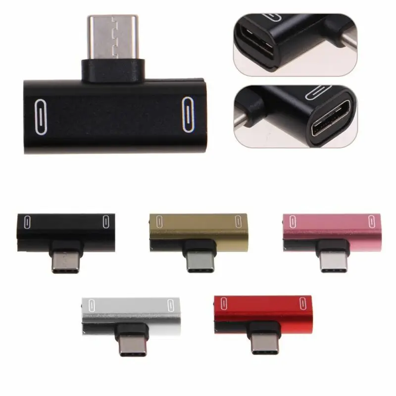 Двойной 2в1 Тип C для USB-C наушников аудио зарядное устройство адаптер сплиттер конвертер двойной тип-c адаптер сплиттер