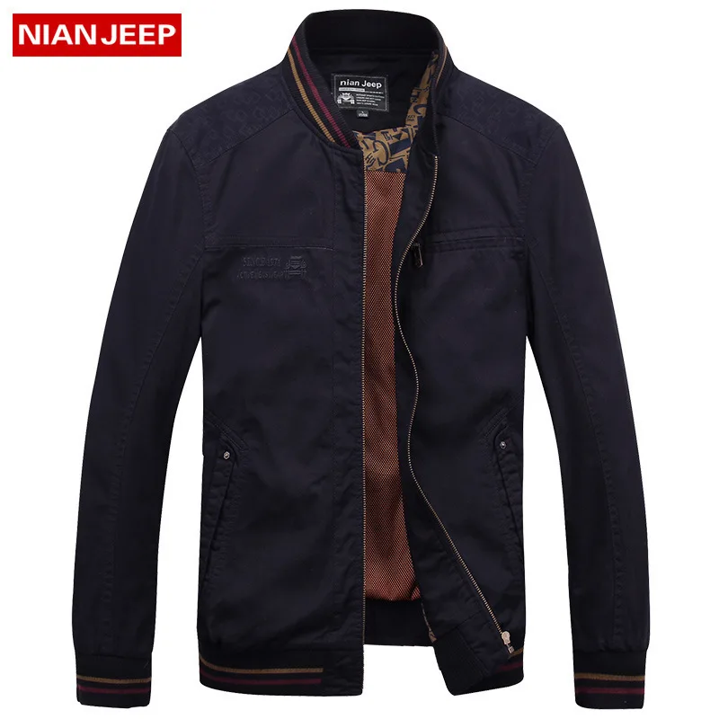 

NIAN JEEP Brand Men's Stand Collar Jacket and Coat Military Style Army Jackets Men 130