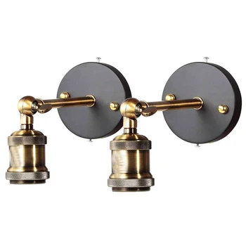 

Wall Lamp In, Retro Wall Light Round Rustic Retro Pendant Lamp E27 (Bulb Not Included) (2 Pieces)