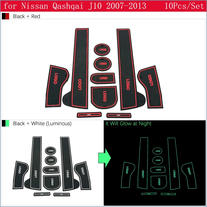 Для Nissan Qashqai J10 2007 20018 2009 2010 2011 2012 2013 анти-скольжения затворный слот, подкладка резиновая циновка чашки аксессуары наклейки для автомобиля