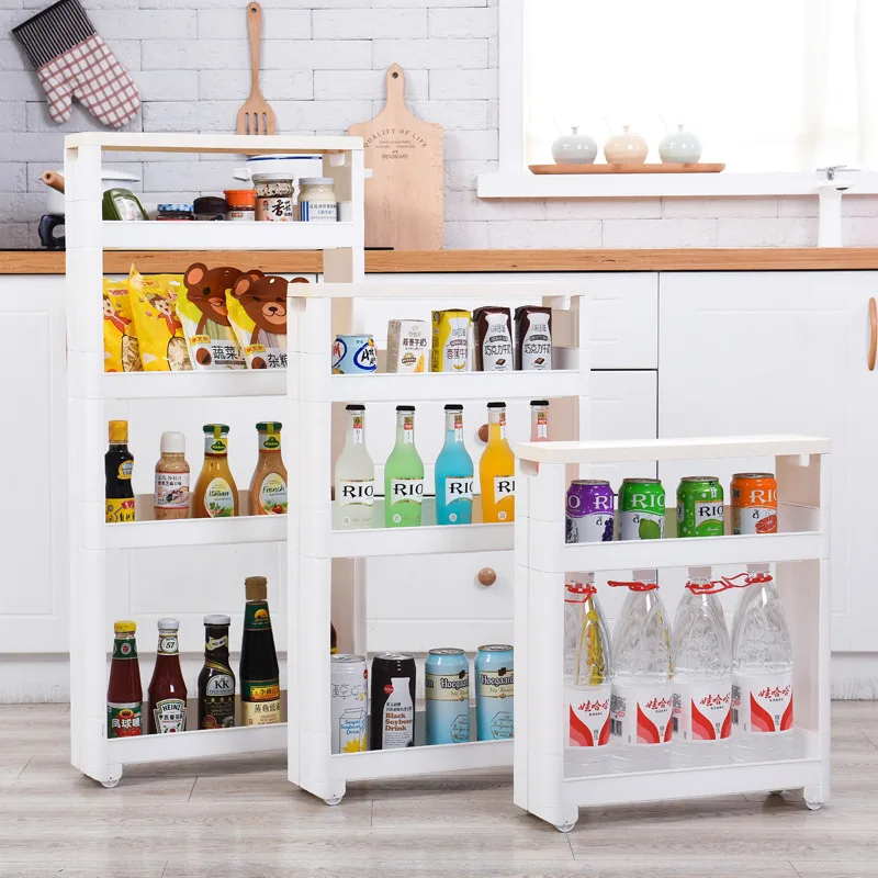 2/3/ Layers Narrow Storage Box Large Capacity Multifunctional Foor-standing Shelf For Kitchen Bathroom Living Room Rack | Дом и сад