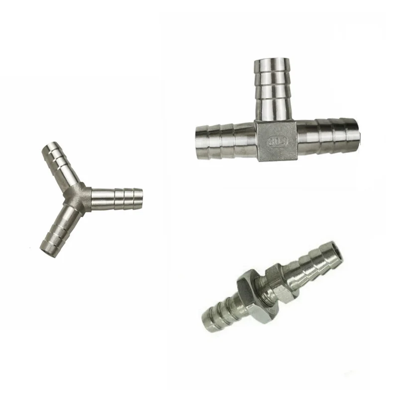Roestvrij 304 Slang Barb Fitting Schot, 3 Way Y, Tee Connector