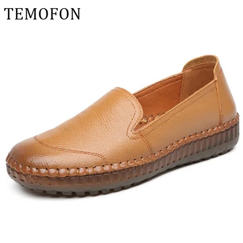 yellow Туфли на плоской подошве из лакированной кожи; женские лоферы; Цвет Черный; мягкая Осенняя женская обувь на плоской подошве без застежки; Повседневные балетки; Chaussure Femme; HVT589 - Цвет: yellow
