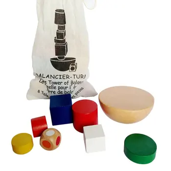 

Wooden Toy Hemisphere Balance Game Educational Building Blocks Kids Developmental Toy For Children with Storage Cover Bag