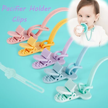 

Baby Pacifier Clips Chain Food Grade Siicone Teether Cartoon DIY Pacifier Holder For Kids Boy And Girls Gift