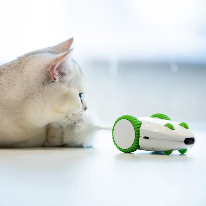 

Pet Electric Toy Smart Machine Electric Luminous Simulation Mouse Pet Cat Toys USB Charging Green Toys For Dog Automatic Toy