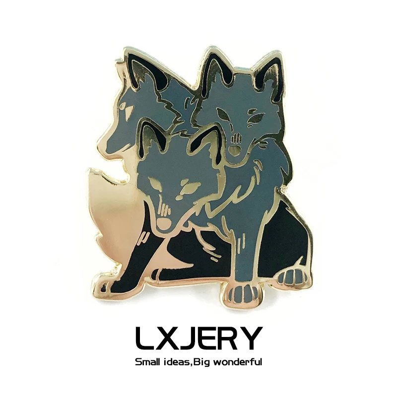 LXJERY мультфильм Cerberus эмалевая булавка значок на рюкзак забавная брошь булавки для