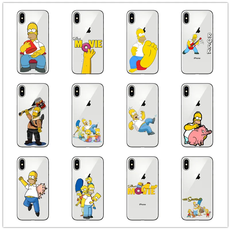 

The Simpson Transparent Soft TPU phone case For iPhone X 5 SE 6 6SPlus 7 8Plus XR XS Max Funny Fundas High quality Coque