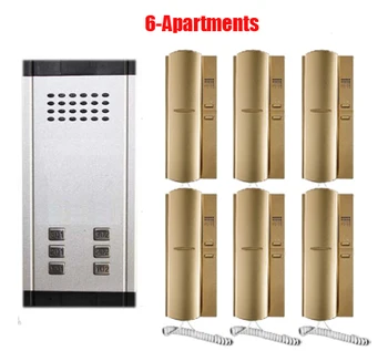 

Direct Press Key Home Intercom Audio Doorbell System Audio Door Phone 2-wired audio intercom system for 6 apartments