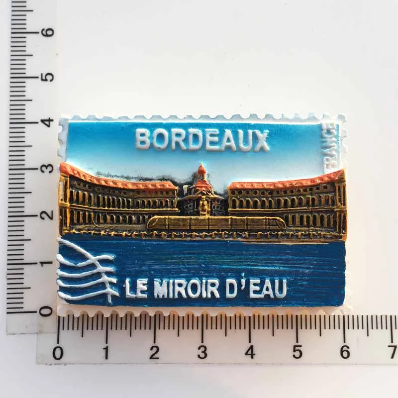 Франция Bordeaux удар пятно воды зеркало квадратный туристический сувенир магнит на холодильник