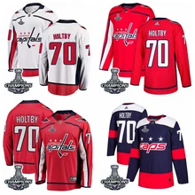 Сшитая Мужская футболка с надписью «Washington Braden Holtby Capitals», финальная форма Кубка Стэнли