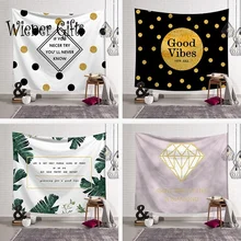 Tapiz de hojas de palma para colgar en la pared, Mandala, pluma de diamante, punto, letras, arte de flores 3D, alfombra, manta, esterilla de Yoga, decorativa para dormitorio