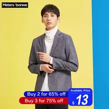 Metersbonwe, мужской модный Блейзер,, осенний, брендовый, деловой, дизайн, Повседневный, мужской, приталенный, пиджак, костюм, Homme