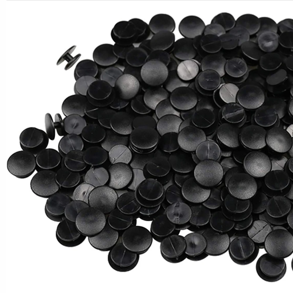 100PCS Plastic Buttons Black Ornaments For DIY Shoes Charms Kids Croc Accessories Lightweight Buckles