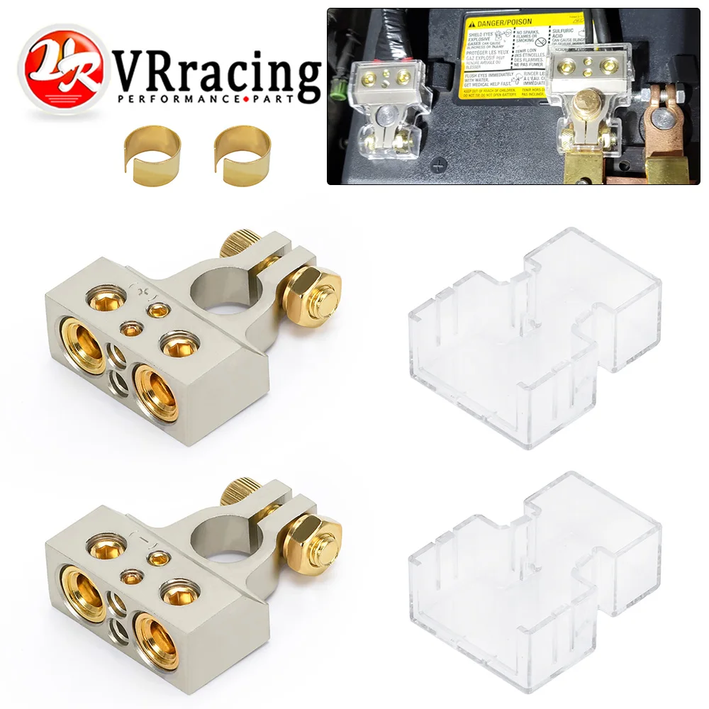 Universal Car Battery Terminal Connectors 0/4/8/10 Gauge AWG Positive Negative Auto Car Marine Battery Terminal Clamp and Shims