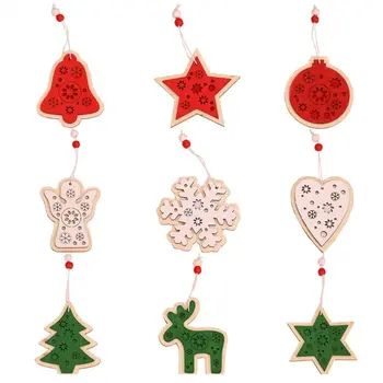 

Christmas Ornament Wooden Hanging Pendants Star Xmas Tree Bell Christmas Decorat Christmas Ornament Wooden Hanging Pendants Star