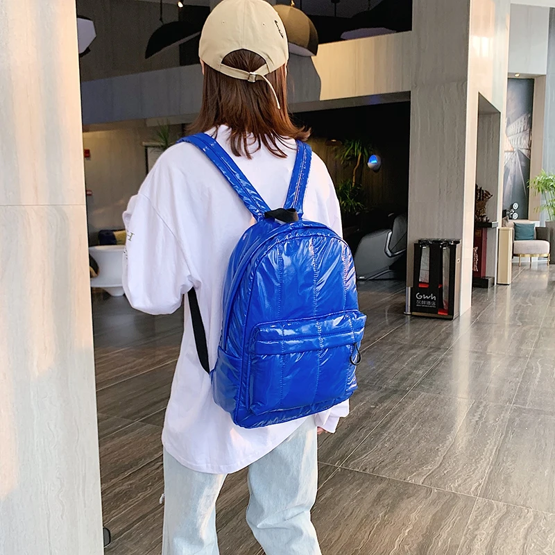 Новинка, повседневный Блестящий нейлоновый рюкзак, водонепроницаемый женский спортивный светильник, рюкзак для студентов на плечо, школьная сумка, женский рюкзак, 5 цветов