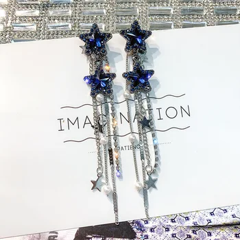 

OBEAR Fashion Temperament Exquisite Zircon Tassel Star Earrings For Women Exquisite Birthday Gift Jewelry