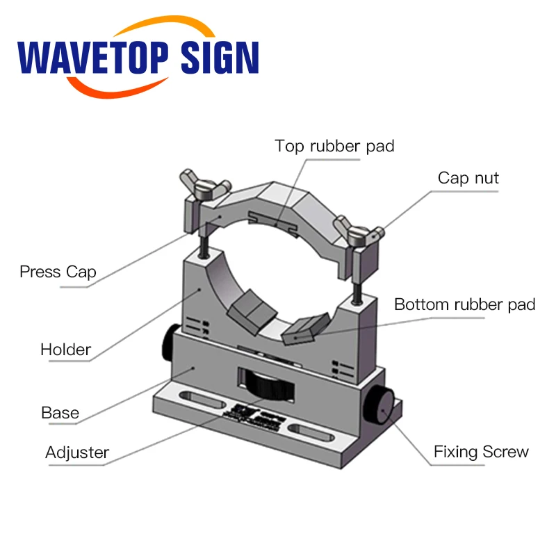 WaveTopSign Co2 держатель для лазерной трубки с поддержкой крепления гибкий пластик 50-80 мм для 50-180 Вт станок для лазерной гравировки и резки