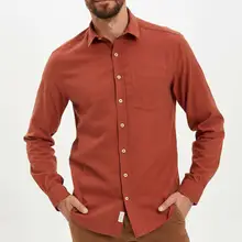 DeFacto, мужские простые рубашки с длинным рукавом, одноцветные рубашки, мужские повседневные рубашки с отворотным воротником, новинка-L0674AZ19AU