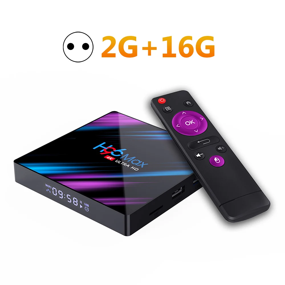 Android 9,0 H96 MAX Smart tv Box RK3318 4 Гб ОЗУ 64 Гб ПЗУ 32G 4K WiFi медиаплеер Google Voice 2G16G телеприставка - Цвет: 2G 16G