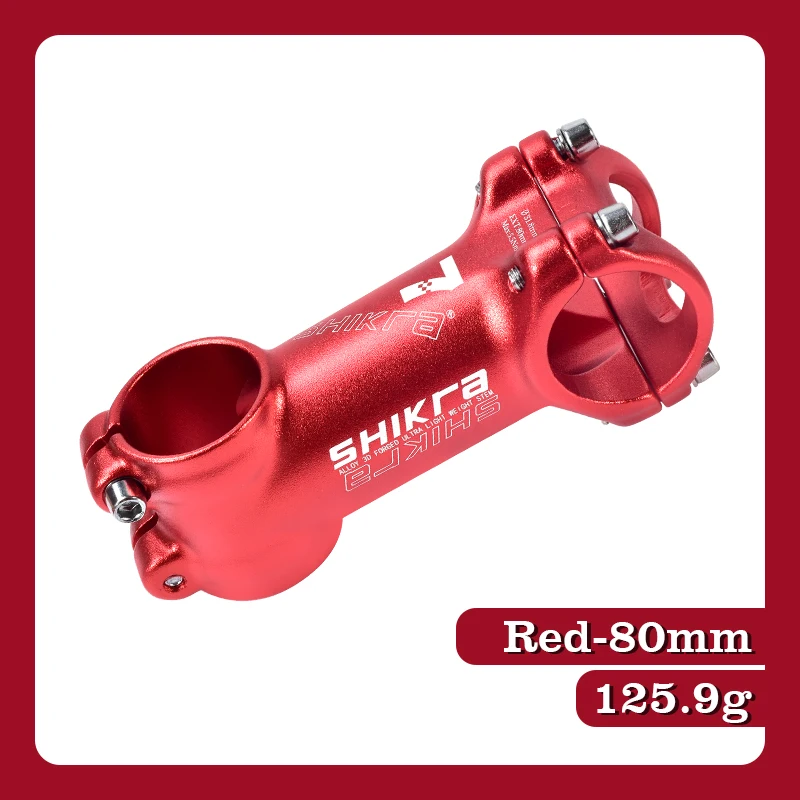 Red 80mm Велосипедный стержень 45 55 65 70 80 90 100 110 мм высокопрочный 7 градусов велосипед 31,8 мм руль для XC AM MTB Горный Дорожный велосипед - Цвет: Red 80mm
