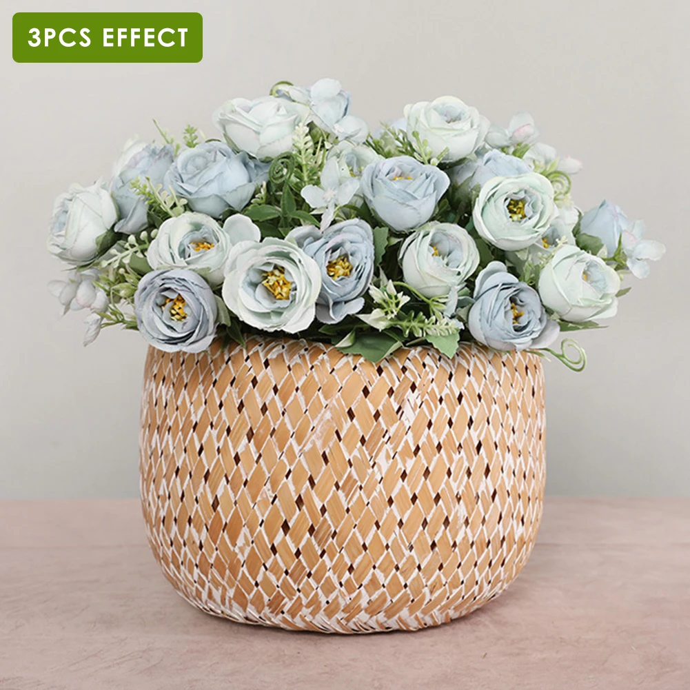 Artificial Bouquet Fake Silk Peony Flower Floral Plants for Wedding Party Decoration Colorful Rose Faux Decor | Дом и сад