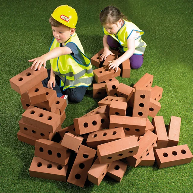US $277.79 Outdoor Children's Educational Toys 100 pcs Diy Foam Building Blocks Large Construction Toys EVA Br