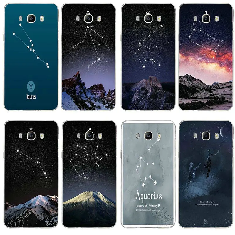 

12 Zodiac Constellations Soft TPU Phone Case For Samsung Galaxy J3 J4 J5 J6 J7 J8 A3 A5 A7 2016 2017 2018 Back Cover Coque