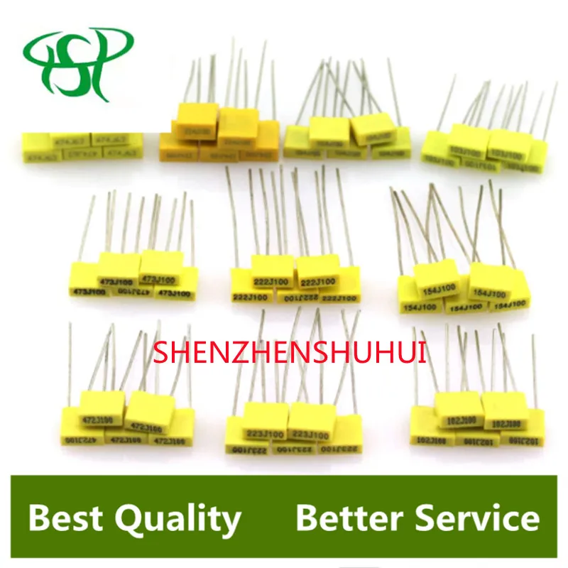 10PCS 63V 100V 250V 400V 630V Polypropylene Safety Plastic Film 1NF~680NF 10NF 22NF 47NF 100NF 220NF  100PF Correction Capacito 10pcs cbb capacitance 100v 400v 630v 1uf 4 7uf 470nf cbb full range polypropylene film capacitor 103 104 105 224 333 472 474j