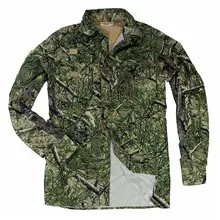 Летняя охотничья бионический камуфляж футболка плюс жир свободная дышащая рубашка птичья Рыбалка Джунгли Камуфляжный костюм